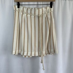 American Eagle New With Tags Women's Brown/Beige Striped Skirt With Belt Size M